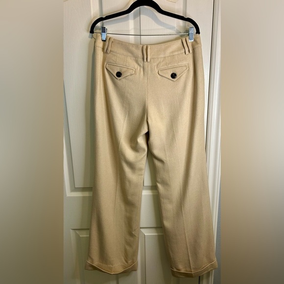 🤩”Talbots” Stylish Wool Blend Tan Wide-Leg Cuffed Pants w/ Pockets Size 10 💛 - Picture 5 of 15